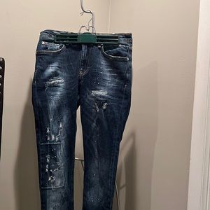 Zara men distressed denim.